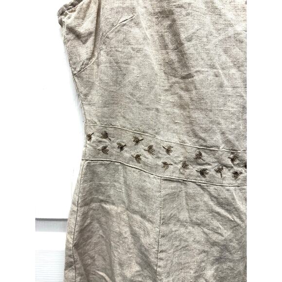 LL Bean Dress Linen Fit Flare
Embroidered, Sleeveless Women's Size 6 - Picture 3 of 6